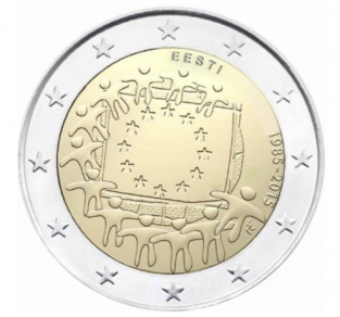 2 EURO 2015 Europese vlag UNC Estland